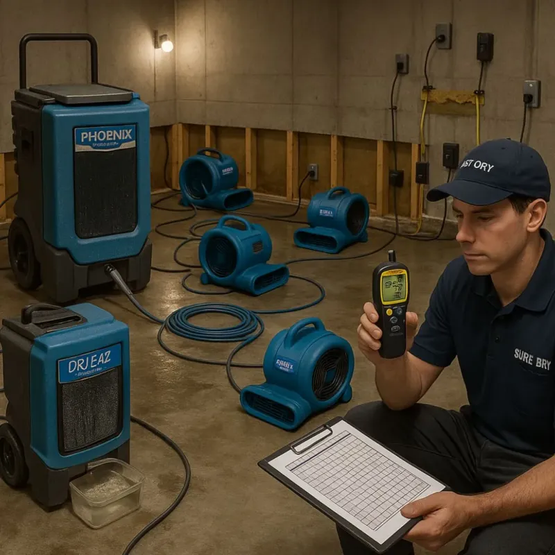 Structural Drying and Dehumidification process in Pelham, AL